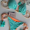Miyouj thong bikini set blå färg baddräkt kvinna sexig baddräkter två stycken bikinis triangel bandage kvinnliga strandkläder