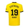 23 24 Dortmund Futbol Formaları Borussia Haaland Kamara 2023 2024 Özel Futbol Gömlek Reus Bellingham Hummels Reyna Brandt Dortmund Erkek Çocuk Kiti