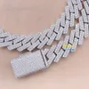 Sier ketting Vvs Moissanite Lab Diamond 10Mm 12Mm 13Mm 15Mm 18Mm Staight Link Iced Out Cubaanse link Chain Hip Hop Sieraden heren sieraden ketting