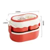 Lunch Boxes Portable Kawaii Lunch Box For Girls School Kids Plastic Picnic Bento Box Microwave Food Box With Compartments Storage Containers 231017