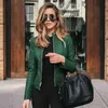 Damen-Strick-T-Shirts GJXSDNX TRAF 2023 Frühling Herbst Frau Fahrradmantel Jacke PU-Leder-Outwear Lange Ärmel Kurzes Outfit Coole lässige Streetwear 231016