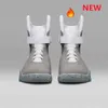 أعلى إلى المستقبلات الأوتوماتيكية Air Mag Sneakers Marty McFly LED مرة أخرى إلى التوهج المستقبلي في Gray McFlys حجم 39-48