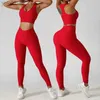 Women's Tracksuits Jacket Sports Bra Leggings 3 Piece Set Women's Tracksuit Red Blue Ribbed Workout Gym Push Up Yoga Sportswear Suit for FitnessL231017