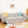 Coperte Coperta scozzese bohémien per divano letto Decorativa da campeggio esterna Picnic Boho copriletto con nappa 231017