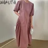 Wakuta Fashion Summer Women Dress Korean Designer Elegant Vestidos Casual Elegant Empire Long Maxi Dresses for Ladies 2105292506