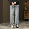 Jeans da uomo OUSSYU Marchio di abbigliamento Design Cotone da uomo Baggy Elastico in vita Pantaloni cargo in denim Pantaloni larghi da lavoro coreani Uomo 4XL