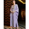 Roupas étnicas Luxo Mulheres Muçulmanas Batwing Manga Solta Vestido Abaya Eid Mubarak Lantejoulas Kaftan Ramadan Dubai Turquia Festa Marrocos Jalabiya