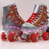 Inline-Rollschuhe Großhandel Kinder Glitter Flashing Patines 4 Wheels Skate-Schuhe für Mädchen 231016