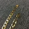 Zincir Toptan 24K Altın Dolu 10mm Curb Bağlantı Zincir Bileklik Erkekler için Kadınlar 20 cm Uzun Fashion Saf Gold Renk Küba Bilezik Takı 231016