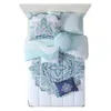 Ensembles de literie Mainstays Teal Médaillon 10 pièces Lit dans un sac Ensemble de couette avec draps 231017