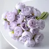 Decoratieve bloemen kunstbloem bruidsboeket luxe roze paars bruiloft wit 30x16cm