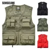 Gilets pour hommes gilet tactique militaire extérieur multi-poches veste zipper sans manches voyages masculins de pêche masculine Men254o