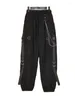 Pantaloni a due pezzi da donna Streetwear Harajuku 3 Set per catena Gilet con cappuccio cargo a molla camicetta ampia bianca