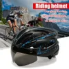 Cycling Helmets Helmet Bike Man Women LED Light Road Mountain Lens For Riding Bicycle Sports Skateboard Scooter 231017