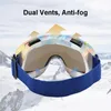 Occhiali da sci Anti Fog Moto Inverno Snowboard Occhiali da sci Sport all'aria aperta Maschera antivento Casco fuoristrada 231017