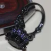 Victoria Wieck Cool Vintage Jewelry 10KT Black Gold Filled black AAA Cubic Zirconia Women Wedding Skull Band Ring Gift Size5-11 Y01980