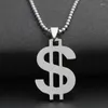 Pendant Necklaces 5pcs Stainless Steel Dollar American Money Sign Necklace World Universal Currency Rich Lucky Gift Jewelry