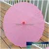 Umbrellas Classic Chinese Colored Umbrella White Pink Parasols China Traditional Dance Color Parasol Japanese Silk Wedding Homefavor Dhzvl