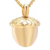 Chains ACORN Cremation Necklace For Human Pet Animal Ashes Stainless Steel Memorial Urn Keepsake Pendant Jewelry Women Kid240e