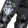 Männer Jeans Brief Stern AM winziger Fleck Männer Stickerei Patchwork Ripped Sexy Romantische Wilde Motorrad Hose Herren AM3389-00 Größe 29-38