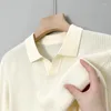 Herrenpullover High-End-Woll-T-Shirt Revers Junge Mode mittleren Alters Lässiger Herbst-Winter-Langarmpullover Bottoming Pullover Shirt