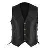 Men's Vests Men Fashion Leather Vest Motorcycle Fleet Punk Coat European And American Style Handsome Blazer Coats