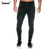 Jeans da uomo Taglie forti Uomo Pantaloni Demin sexy 2023 Primavera Cargo Maschio Tasche con cerniera Pantaloni Patchwork Foro Strappato Pantaloni Hip Hop