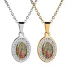 Chaînes Femme Religieux Vintage Style Guadalupe Église Catholique Vierge Marie Amulette Pendentif Collier Ornement265F