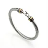 En gros 10pcsFashion titane acier inoxydable hommes crochet Bracelet couleur acier câble fil Bracelets Bangles290L
