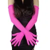 Cinq doigts gants femmes gants sexy élégant ultra-mince 55cm de long noir soie été crème solaire élastique dentelle maille tulle gants femme cosplay h98 231016