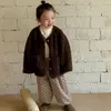 Vestes d'automne et d'hiver pour enfants, manteau en laine, Style coréen, vêtements moelleux, amples, en cachemire, décontractés et chauds, 2023