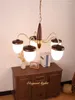 Lustres Français Salon Médiéval Lustre Designer Tout Bronze Américain Vintage Chambre À Coucher Lampe À Manger En Verre Ananas