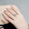 Anéis de noivado de moissanite 3ct de prata esterlina 925 para mulheres amor anel de banda da eternidade ajustável anel de coração aberto para meninas ela