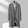 Mélanges de laine pour hommes Style anglais hommes mélange de cachemire pardessus gris chameau noir col nothcé conception manteau de base en laine de mouton tenues élégantes 231017