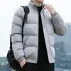 Parkas masculinas à prova de vento jaqueta de algodão quente sólida gola casual casaco curto roupas masculinas 231017