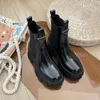 Designer Womens Boots Dress Shoes Luxury High Heels Fashion Shiny Leather Rubber Thick Sole Warm Short Boots