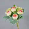 Hot Trends Artificial Silk Hydrangea Tea Bud Bouquet Mini Flower Bouquet For Wedding Gifts Valentine's Day Presents INS Style White Pink Red Orange Bridal Bouquet