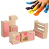 Bebekler Ahşap Dollhouse Mobilya Minyatür Oyuncak Çocuklar İçin Ev Ev Oyun Mini Setler Bebek Oyuncaklar Erkek Kızlar Hediyeler 231017