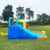 Kids Inflatable Bounce House Jumping Castle with 2 Slides Water Cannon Climbing Wall Trampoline Water Pool Area Water Slides Park for Backyard Outdoor Indoor Play