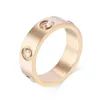 Anello da amore in argento con acciaio al titanio da 4 mm 5 mm 6 mm con sei diamanti da uomo e da donna in oro rosa per gli amanti Anello da coppia per regalo2595