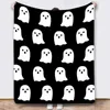 Filtar Pink Halloween Ghost Filt Flanell Double Sided Fluffy Soft Casual Sofa TV Throw Plush Cover 231017