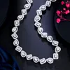 Chains ThreeGraces Elegant Shining Cubic Zirconia Stone Geometric CZ Link Chain Necklace For Women Bridal Wedding Party Jewelry PN173