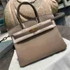 Handbag Platinum Genuine Designer Pure Manual Wax Line Litchi Pattern Bag Leather Bag Women's One Shoulder Portable Large Capacity Bag