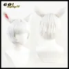 Imprezy dostarczenia ff14 y'Shtola ya shutora ruru cosplay peruk uszy final fantasy xiv czerwone krótkie syntetyczne włosy odporne na halloweenowe odgrywanie ról