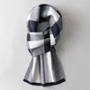 Sjaals Heren Zuivere Wollen Sjaal voor de Winter Plaid Warme Hals Sjaals Klassiek Zakelijk 100% Wollen Sjaals Wraps Kasjmier Lange Sjaal Foulard Homme 231016