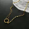 Łańcuchy sprzedające naszyjnik dla kobiet dziewcząt łańcuch obojczyka cuprum złoty kolor wisiorek Choker Day's Day's Day Prezent biżuteria
