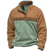 Men s Hoodies Sweatshirts Vintage Ethnic Print For Men Patchwork Colours Button Sweatshirt Autumn Winter Oversized Pullover Male Casual Tops 231017