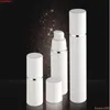 15ml 30ml 50ml Pure White Cylindrical Silver Edge Cosmetic Packing Containers Plastic Emulsion Airless Pump Bottle#213goods Vtxmd Awrqg