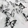 Autocollants muraux 18 pièces papillons en cristal autocollant 3D pour beau papillon décor de salon décalcomanies décoration de la maison 231017