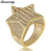 Choucong Star Male Hiphop Ring Pave AAAA CZ 925 Sterling Silver Anniversary Party Band Rings for Men Women Rock Out Jewelry207i